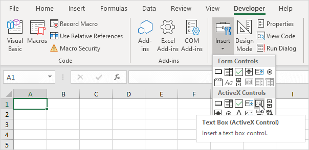 checkboxes in excel for mac